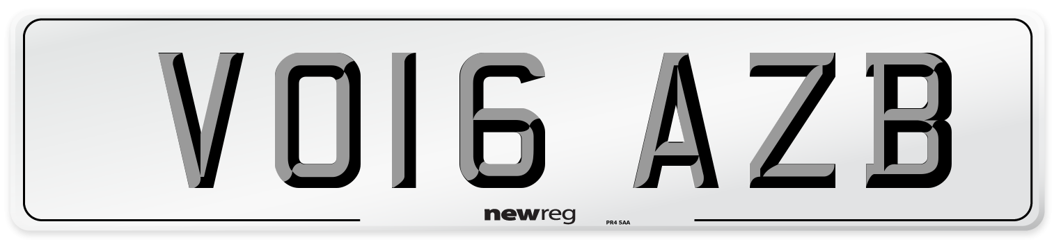 VO16 AZB Number Plate from New Reg